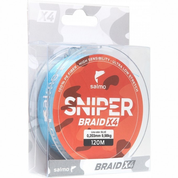 Леска плетёная SALMO Sniper Braid Blue 120/020 4925-017